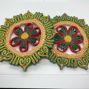 Vintage Colorful Kitchen Trivet Set of 2